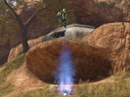 Ein SPARTAN-II wird in die Luft gehoben.