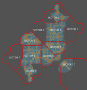 A map showing the sector layout of New Mombasa.