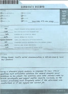 La página 2 del Registro de Candidato de Kurt para el Proyecto SPARTAN-II