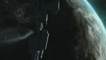 HaloReach - FrigateWreck.png (508 KB) A destroyed UNSC frigate over Reach during the Fall.
