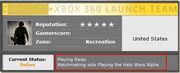 A screenshot taken of an Alpha playtester in .
