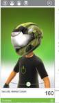 An Xbox LIVE Avatar with the Security helmet on.