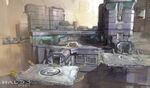 Concept art of the landing pads.