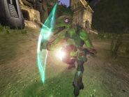 Un Kig-yar Menor con una pistola de plasma sobrecargada en Halo 2