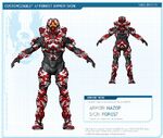 A red HAZOP armor system in Halo 4