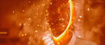 La Dr.ssa Sandra Tillson mentre subisce i fatali effetti del Compositore.