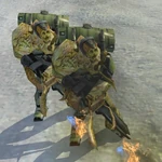 Flood combat flamethrower