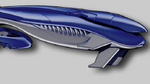 A coloured render of the ship's bow.