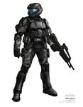 Concept art of an ODST with a Battle Rifle.