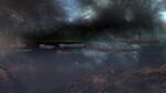 A Covenant fleet above Aszod.