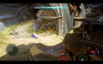 First person view of the Hydra Launcher in the Halo 5: Guardians Multiplayer Beta.