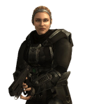 Veronica Dare wielding an M6C/SOCOM.