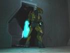 A Zealot in Halo: Combat Evolved wielding his energy sword.