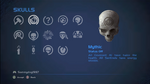 The Mythic Skull viewed in the Halo: Combat Evolved Anniversary skull menu.