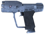 An in-game profile render of the M6G from Halo 3.