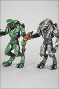 The green Elite Officer with a Plasma Rifle and the steel Elite Ultra with a Concussion Rifle.