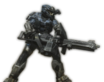 A SPARTAN-III using the M247H in Halo Reach.