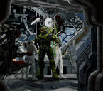 A SPARTAN-II in MJOLNIR Mark V armor undergoing testing.