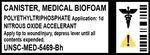 Biofoam container label.