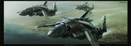 Concept art of the Falcon fighter.