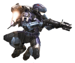 A Spartan using the Jetpack Armor Ability.