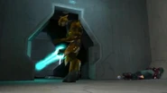 Puerta del Cartógrafo custodiadas por un Sangheili