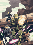 The cover art of issue one, sans text.