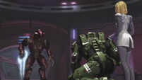 John-117 and Dr. Halsey facing 'Lodamee.