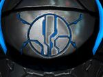 The symbol seen on top of 343 Guilty Spark. This symbol is seen throughout the Halo trilogy, and on the cover of Ghosts of Onyx.