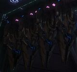 Seraph fighters inside a Covenant corvette's hangar