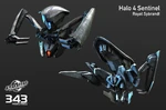 A Render of the front and back of an Aggressor Sentinel in Halo 4.