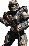 Pre-release render of a Spartan Warrior wielding a BR85HB SR along with the placeholder BR55HB SR label.