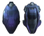 Frontal and rear views of an orbital insertion pod in Halo: Reach.