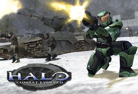 Un fond d'écran de Halo : Combat Evolved représentant John-117.
