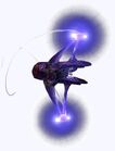 A Banshee performing a side roll in Halo 2.