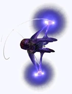 A Banshee performing a barrel roll.