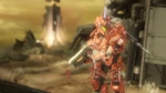 Player with FOTUS armor with a view of a Forerunner Line Installation the backdrop.