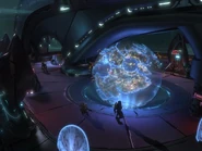 Puente de la nave custodiada por Sangheili y Unggoy