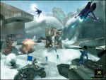 A battle on Containment in Halo 2's alpha stage.