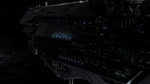 A side-view of UNSC Infinity without the accompanying starships.