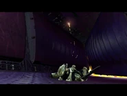 El Jefe sufre una caída forzosa cuando es teletransportado al Crucero Covenant