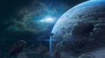 View of a planet, on the map monolith.