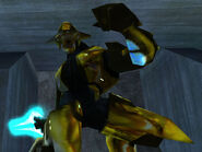 A Zealot preparing to cut an enemy in Halo: Combat Evolved.