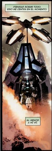 Un odst en una vaina de descenso orbital