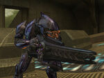 A Special Operations Sangheili with a Beam Rifle in Halo 2.