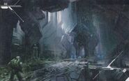 A Halo 4 picture from a Game Informer magazine, depicting the Master Chief and in a blatantly Forerunner environment