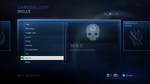 The Mythic Skull viewed in the Halo 4 skull menu.