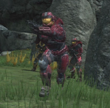 The Hologram Armor Ability being used in a Red vs. Blue PSA showing Blood Gulch and Equipment.