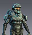 Vista frontal de la Armadura Recon en Halo 4