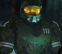 Master Chief Petty Officer John SPARTAN-117 wearing his Mark IV armor